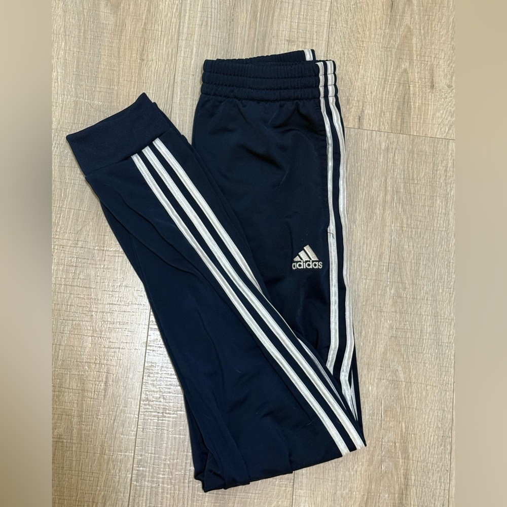 Adidas Boys Navy Blue 3-Stripes Track Pants Size 14/16